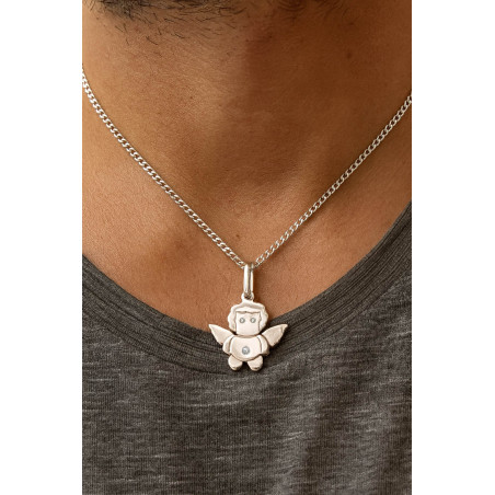 Colgante Ángel Guardián de Diamantes en Oro Blanco 18k · Marga Mira