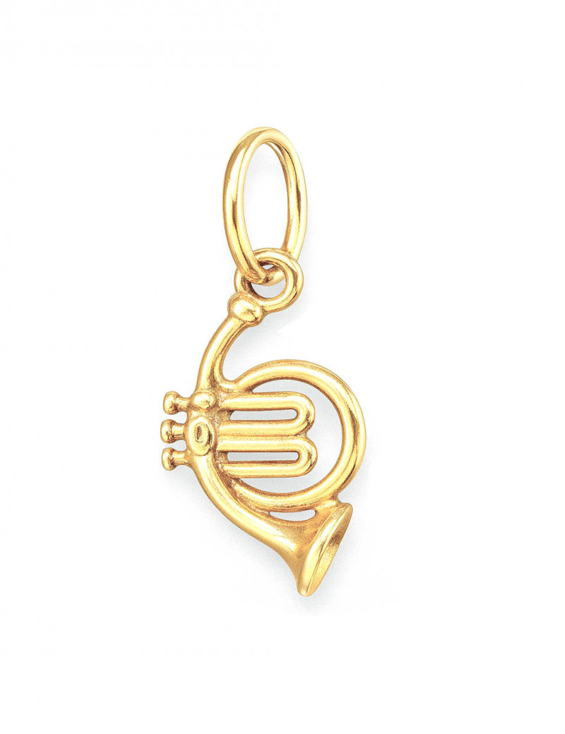 Colgante Corneta Francesa en Oro Amarillo 18k | Joyería Marga Mira