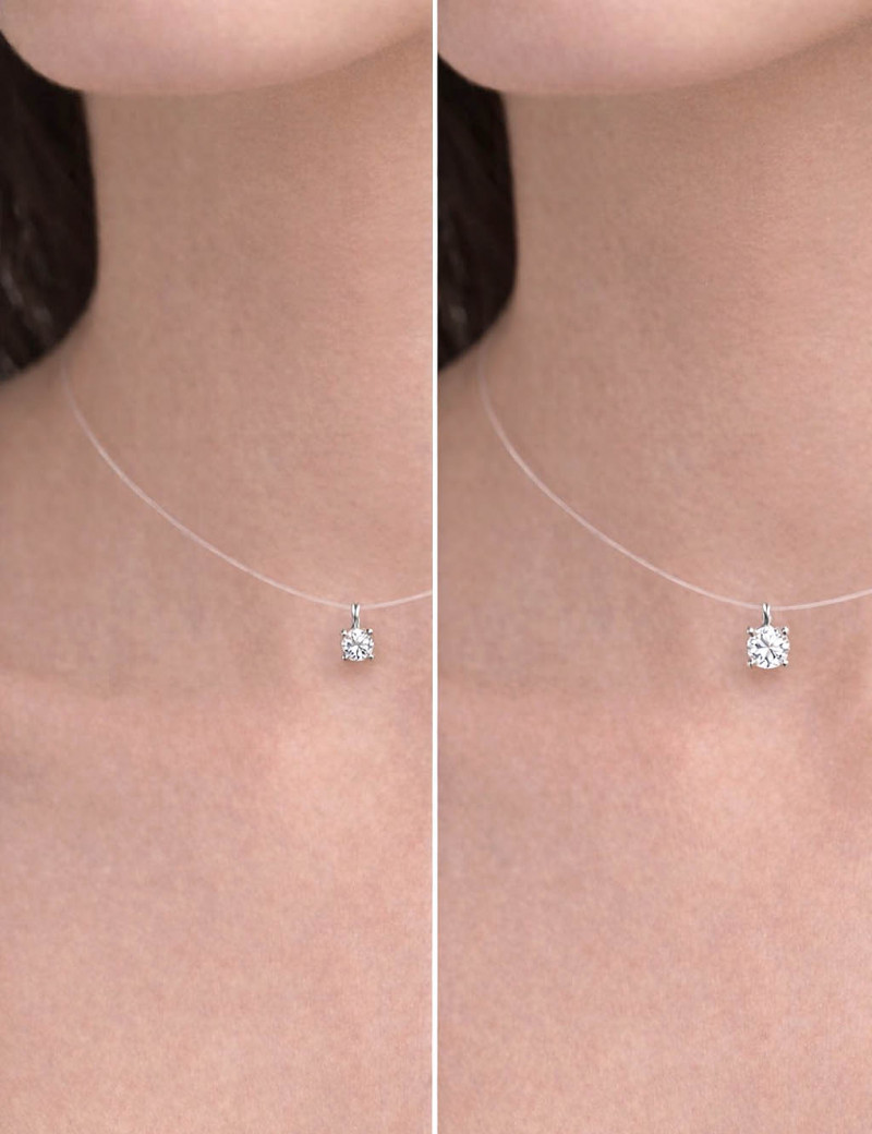 Sofia: Collar Diamante Solitario en Oro Blanco 18k · Marga Mira