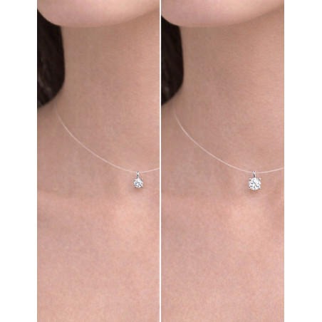 Sofia: Collar Diamante Solitario en Oro Blanco 18k · Marga Mira