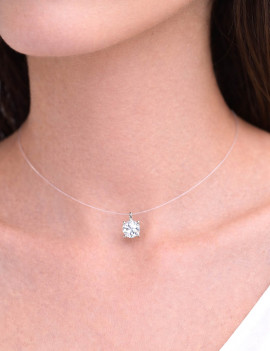 Sofia: Collar Diamante Solitario en Oro Blanco 18k · Marga Mira