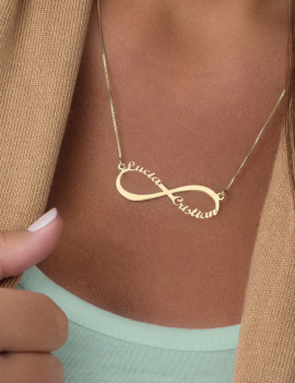 Collar Infinito Personalizable con Nombres. Colgante Infinito Nombres