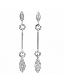 Pendientes Diamantes Colgantes en Oro Blanco 18k · Joyería Marga Mira