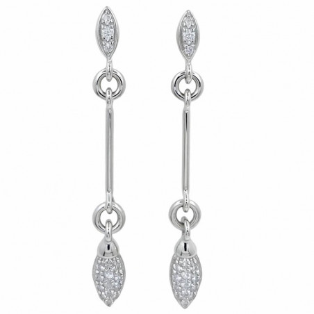 Pendientes Diamantes Colgantes en Oro Blanco 18k · Joyería Marga Mira