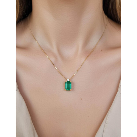 Colgante Esmeralda 0,94ct y Diamantes Oro Blanco 18k · Marga Mira