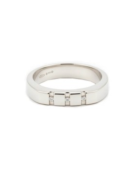Anillo Caballero con Diamantes en Oro Blanco 18k