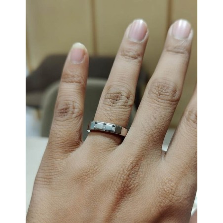 Anillo Caballero con Diamantes en Oro Blanco 18k