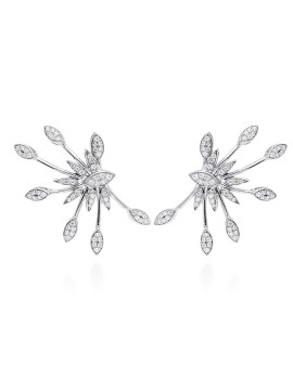 Pendientes Trepadores en Plata y Circonitas Blancas · Marga Mira