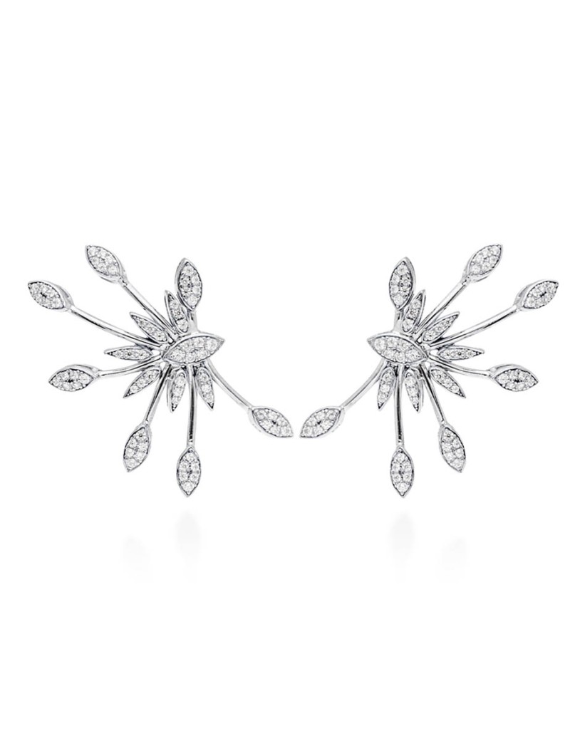 Pendientes Trepadores en Plata y Circonitas Blancas · Marga Mira