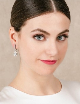 Eva: Pendientes Gota Plata y Circonitas. Joyería Nupcial · Marga Mira