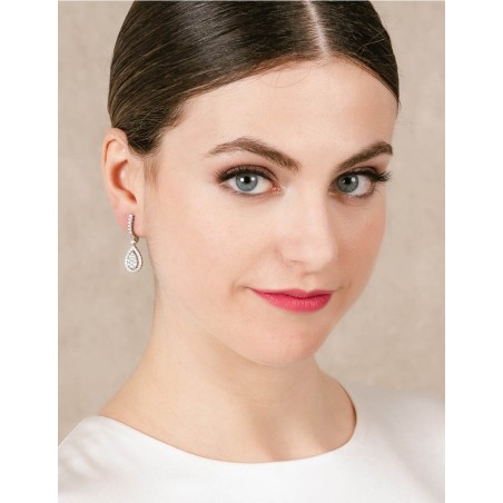 Pendientes Novia Gota Plata y Circonitas. Joyería Nupcial · Marga Mira