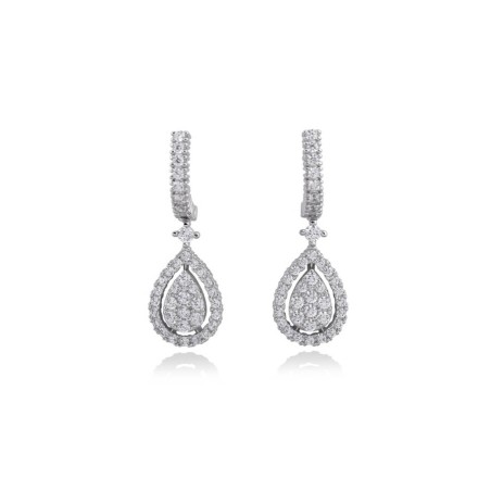 Pendientes Novia Gota Plata y Circonitas. Joyería Nupcial · Marga Mira