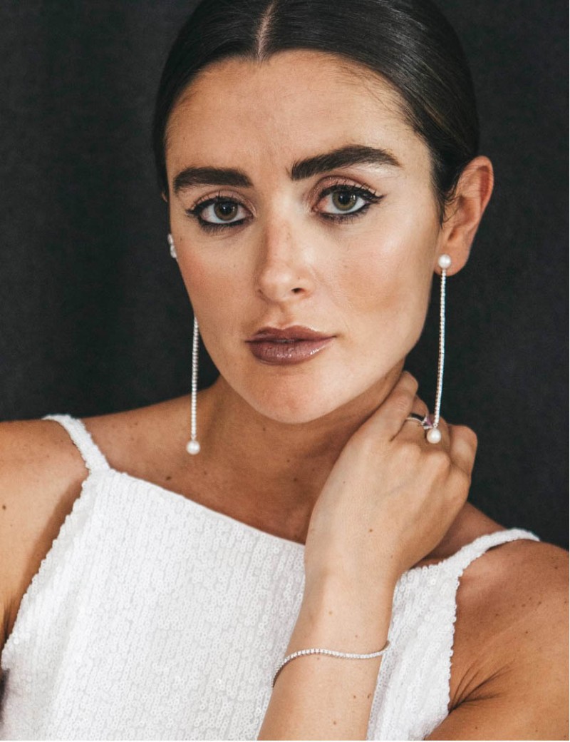 Pendientes Novia 9cm Plata y Perlas. Joyas Boda · Joyería Marga Mira