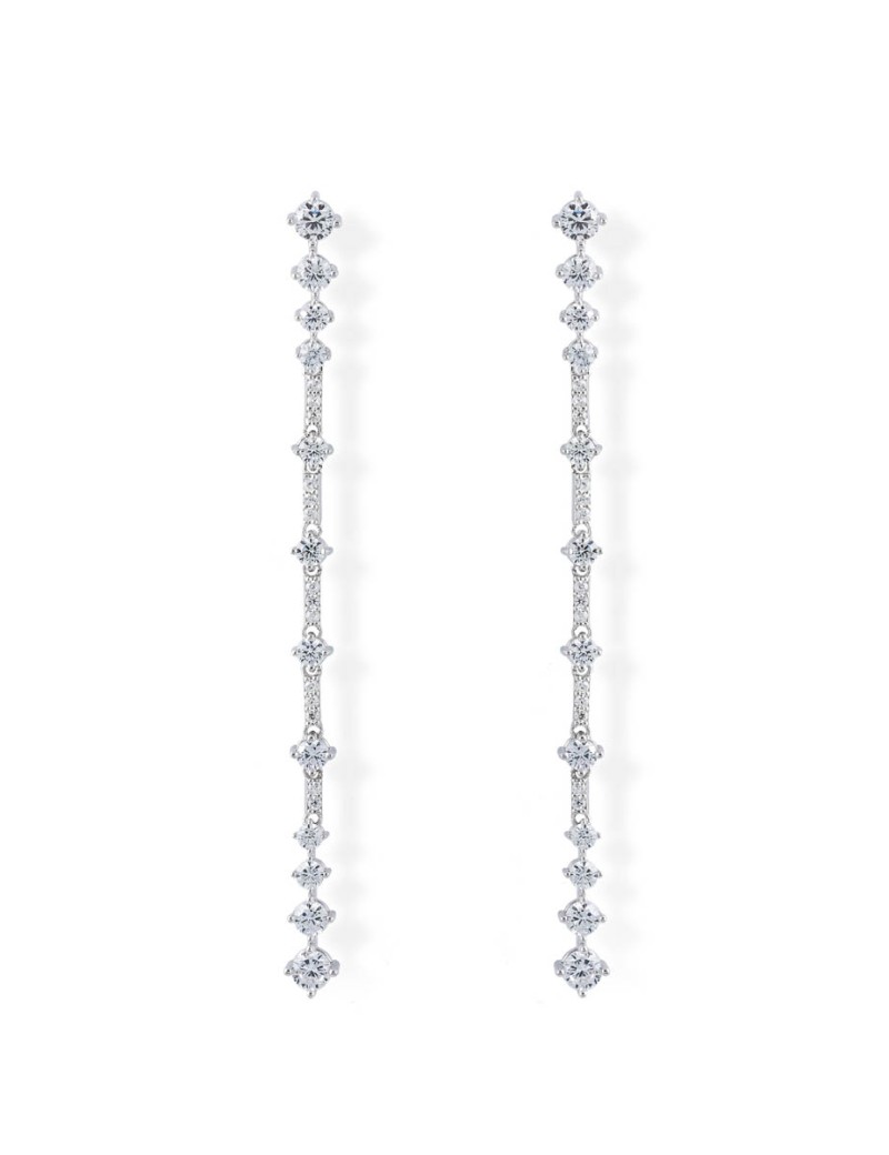 Claudia: Pendientes Riviere con Circonitas Blancas · Marga Mira
