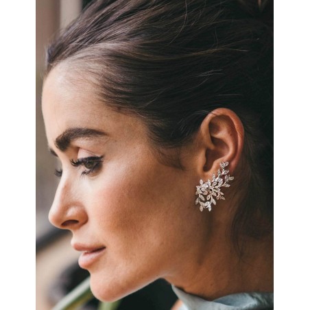 Hiedra Maxi Pendientes Trepadores con Circonitas Blancas 4x2,5cm