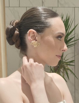 Hiedra Maxi Pendientes Trepadores con Circonitas Blancas 4x2,5cm