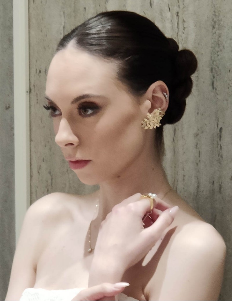 Hiedra Maxi Pendientes Trepadores con Circonitas Blancas 4x2,5cm