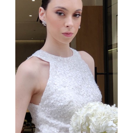 Pendientes Hiedra 2,8 cm con Circonitas | Rodio, Oro 18k y Plata Rosa