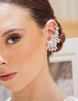 Pendientes Chantilly XL Asimétricos | Baño de Rodio y Oro Amarillo 18k