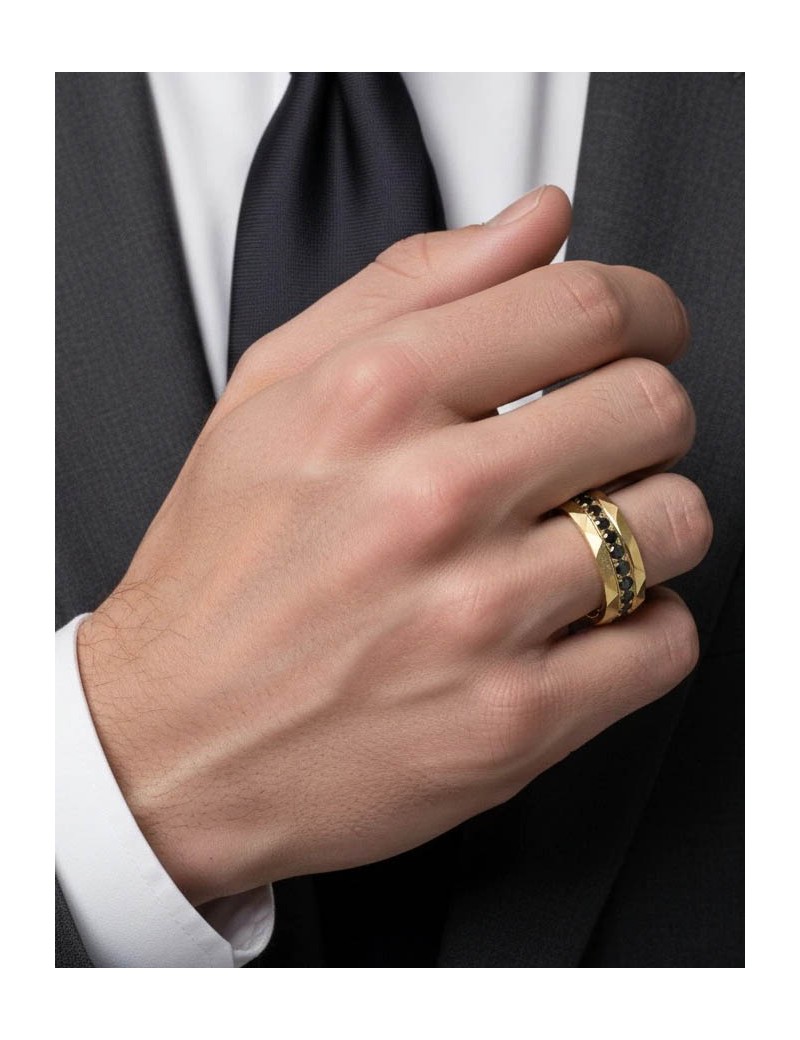 Anillo con Diamantes Negros 0.65ct. Oro y Platino · Marga Mira