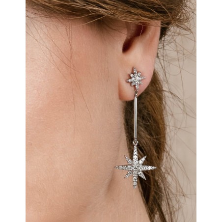 Stella Pendientes Estrella 5.2cm. Plata y Baño de Oro 18k · Marga Mira