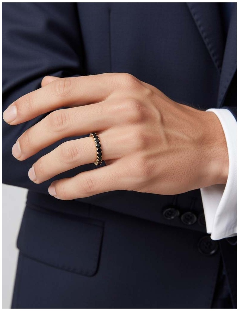 Anillo Eternidad con Diamantes Negros 2.10ct | Oro 18k · Marga Mira