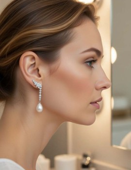 Pendientes Trepadores con Perlas y Circonitas Blancas · Marga Mira