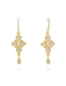 Victoria Pendientes Novia Vintage 5cm | Plata y Baño de Oro 18k