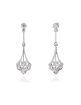 Charlotte Pendientes con Circonitas. Plata Rodio o Baño de Oro 18k