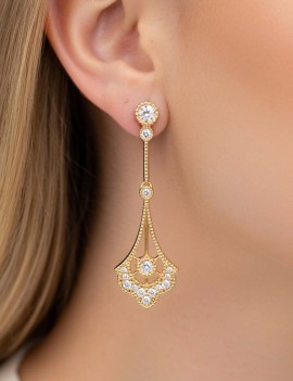 Charlotte Pendientes con Circonitas. Plata Rodio o Baño de Oro 18k