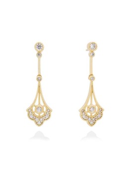 Charlotte Pendientes con Circonitas. Plata Rodio o Baño de Oro 18k