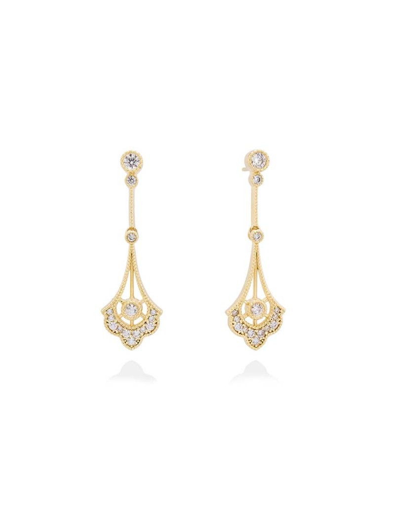 Charlotte Pendientes con Circonitas. Plata Rodio o Baño de Oro 18k
