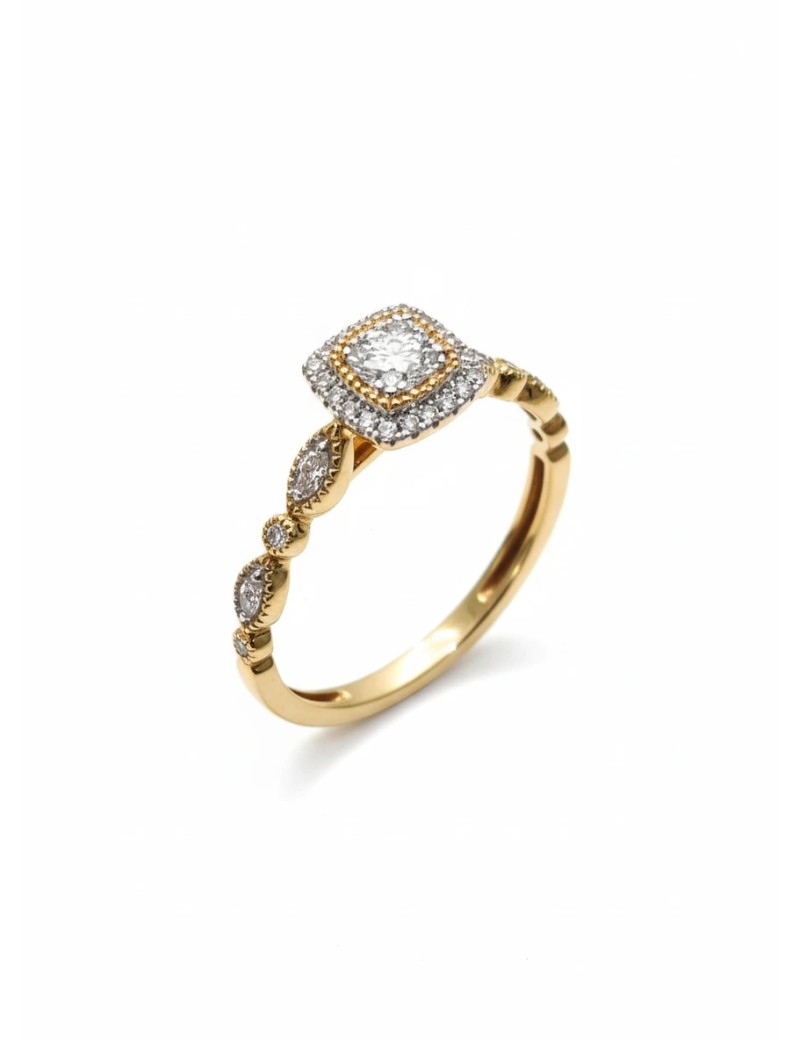 Anillo de Diamantes Estilo Vintage 0,18 ct · Joyería Marga Mira