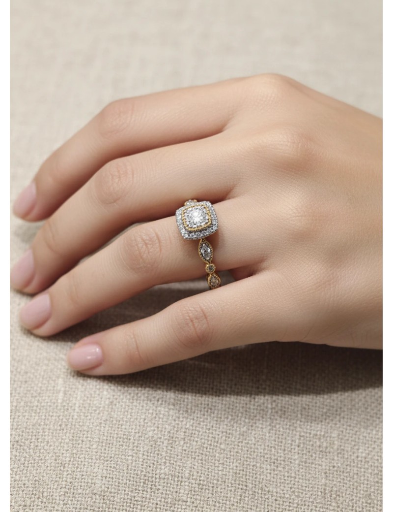 Anillo de Diamantes Estilo Vintage 0,18 ct · Joyería Marga Mira