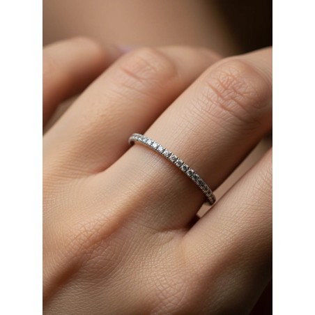 Penelope: Media Alianza de Diamantes en Oro Blanco 18kts