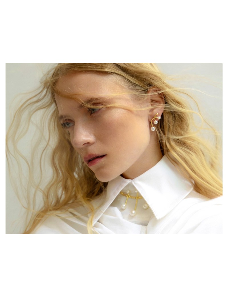 Yi Pendientes Novia Perlas Cultivadas | Plata y Oro 18k · Marga Mira