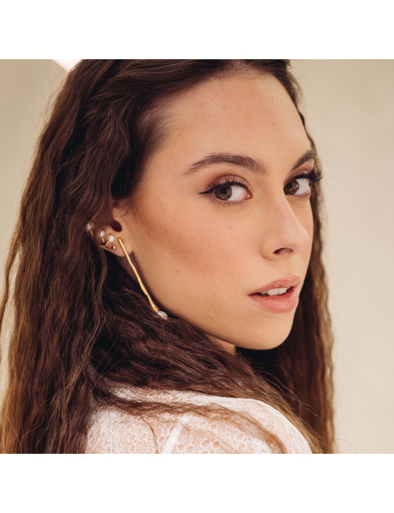 Yi Pendientes Novia Perlas Cultivadas | Plata y Oro 18k · Marga Mira