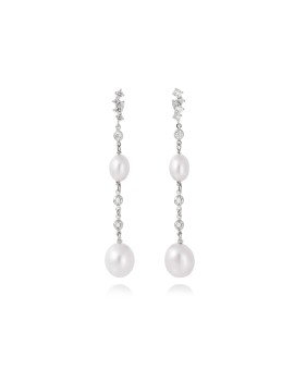 Carlota Pendientes de Perlas Cultivadas y Circonitas