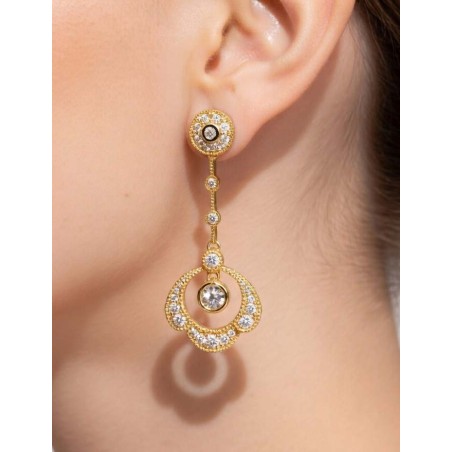 Gala Pendientes con Circonitas Novia Victorianos 4cm · Marga Mira