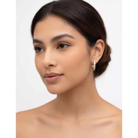 Pendientes Criollas con 22 Diamantes 0.45ct E-VS en Oro Amarillo 18k