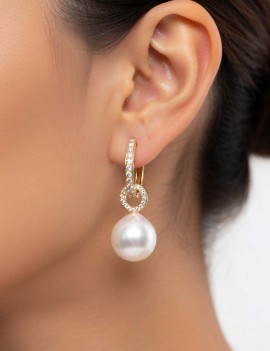 Apliques para Pendientes con Perlas y Diamantes oro 18k · Marga Mira