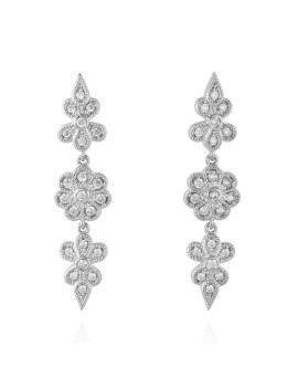 Rosa: Pendientes con Circonitas Blancas