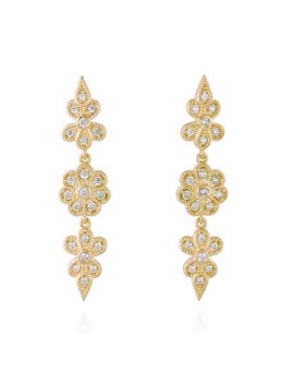 Pendientes Rosa 4.2cm Circonitas. Plata y Oro 18k · Marga Mira