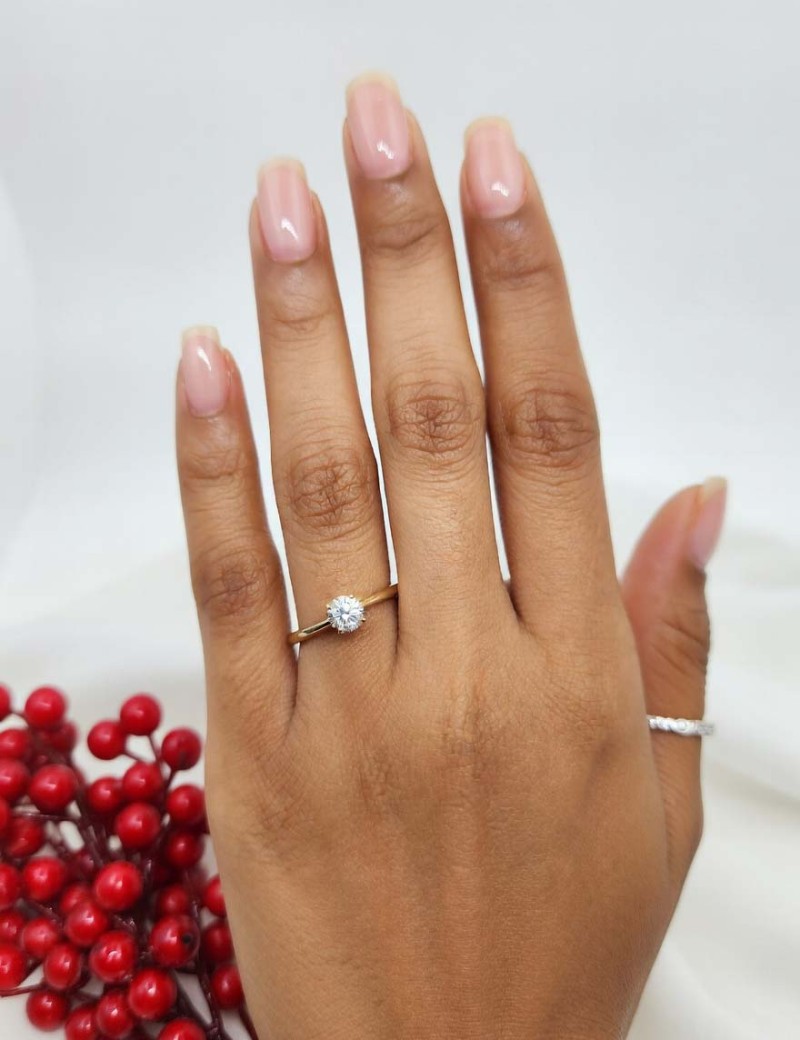 Beatriz Anillo Solitario 0.40ct GIA. Oro 18k F-VS · Joyería Marga Mira
