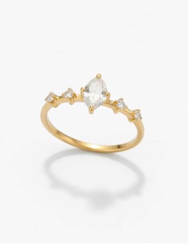 Anillo Sabrina Diamante Marquise 0.30ct GIA E-VS. Oro Amarillo 18k