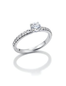 Daisy: Anillo Compromiso de Diamante Solitario GIA en Oro Blanco 18k