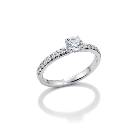 Daisy: Anillo Compromiso de Diamante Solitario GIA en Oro Blanco 18k