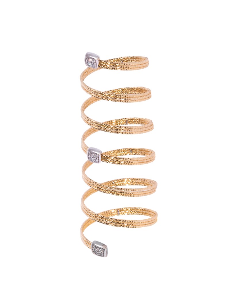 Musa: Anillo Triple de Oro 18k en Espiral Flexible