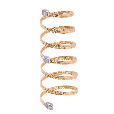 Musa: Anillo Triple de Oro 18k en Espiral Flexible