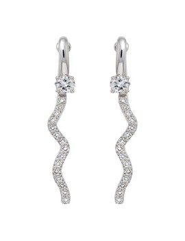 Pendientes con diamantes E-VS desmontables en oro blanco 18k